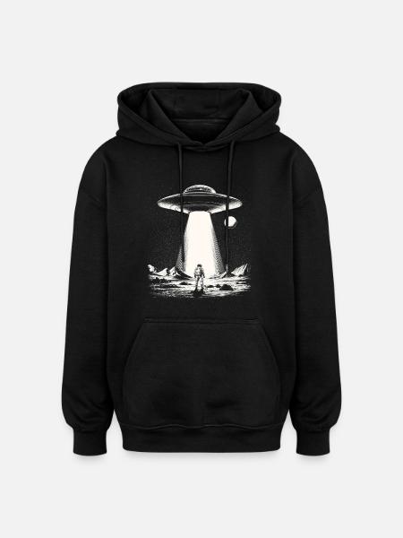UFO landing at Mondsee - Oversized Unisex Hoodie - black