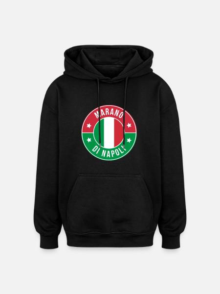 Marano di Napoli Round Emblem - Oversized Unisex Hoodie - black