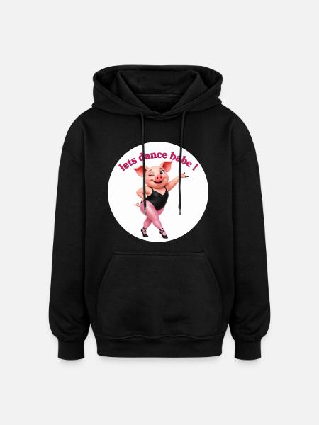 Dansons Babe Cochon Danse Figure - Sweat à capuche oversize unisexe - noir