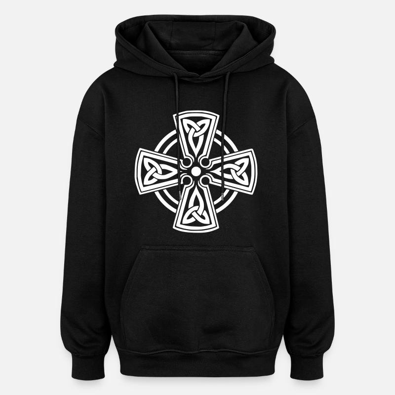 Croix celtique - Sweat à capuche oversize unisexe - noir