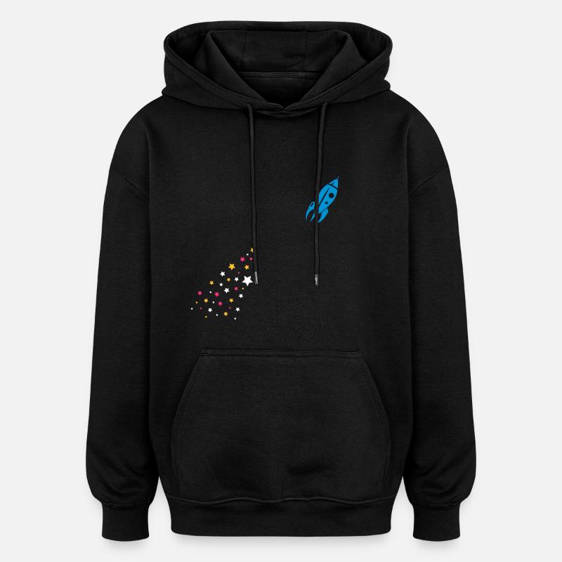 Une fusée décolle - Sweat à capuche oversize unisexe - noir