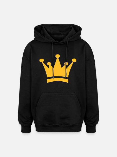 Krone - Oversized Unisex Hoodie - Schwarz