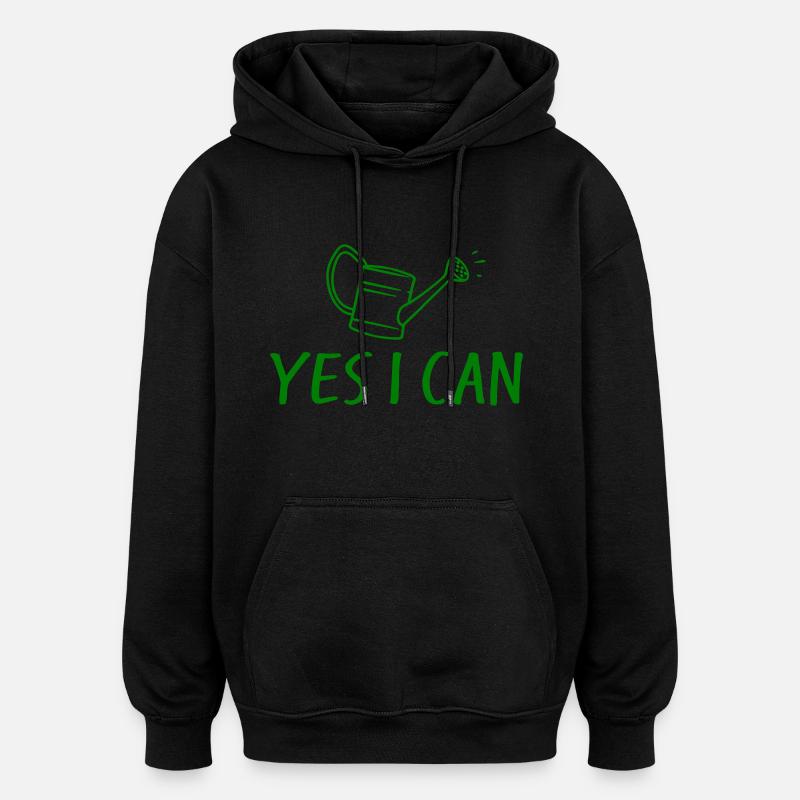 Jardin - Sweat à capuche oversize unisexe - noir