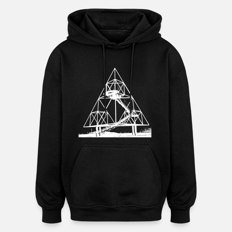 TETRAEDER WEISS - Oversized Unisex Hoodie - Schwarz