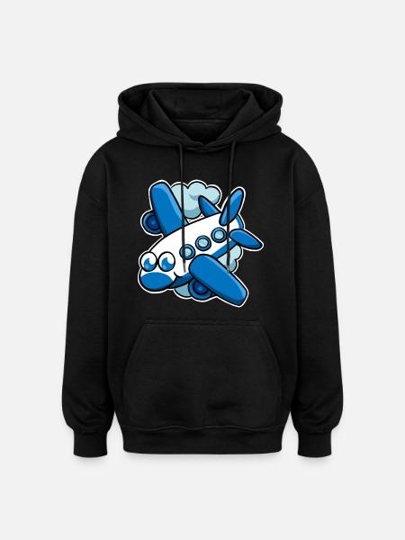 airplane - Oversized Unisex Hoodie - black