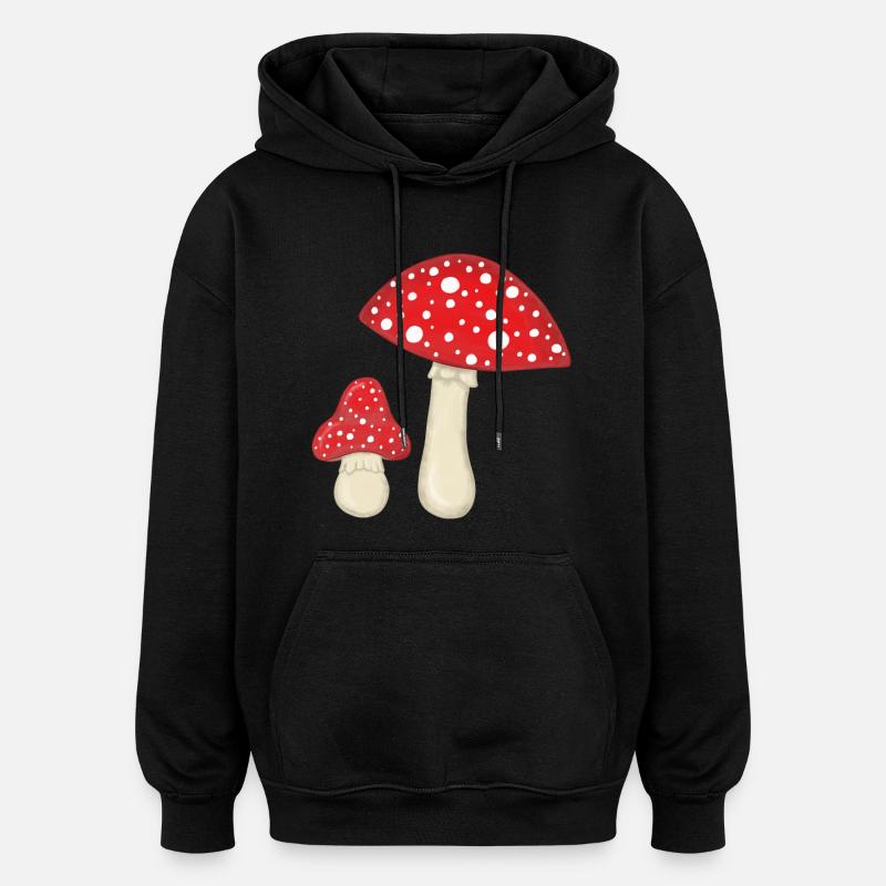 Champignons à mouches - Sweat à capuche oversize unisexe - noir