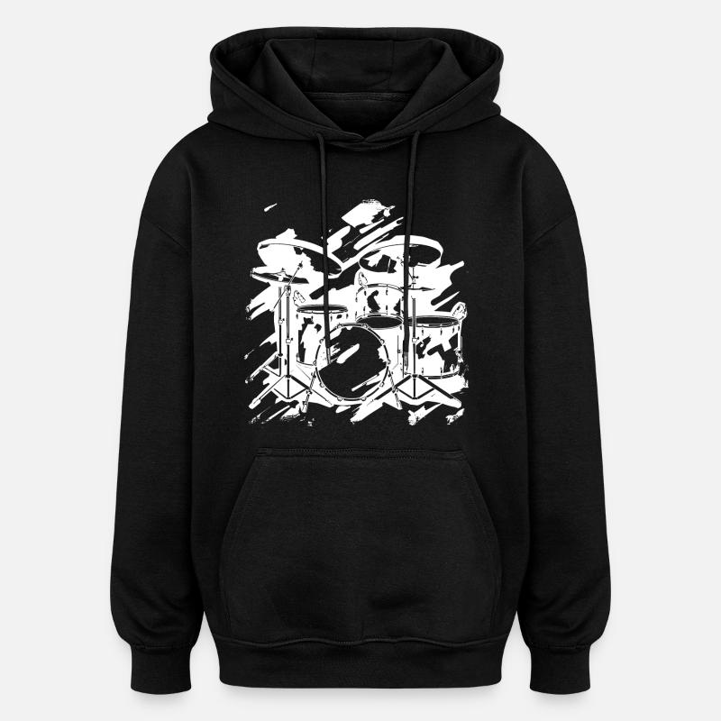 Schlagzeug - Oversized Unisex Hoodie - Schwarz