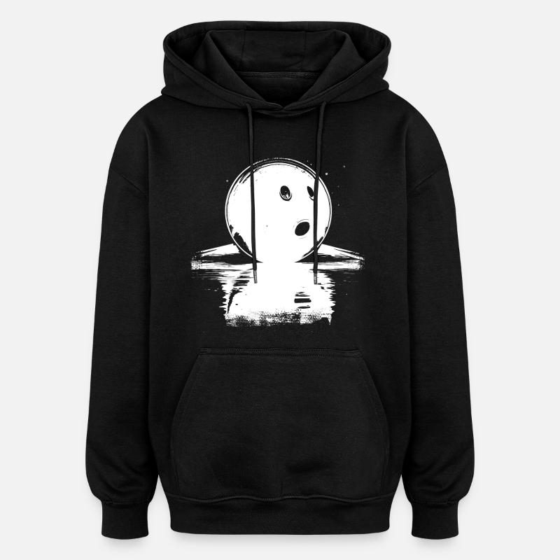 Croquis de boule de bowling - Sweat à capuche oversize unisexe - noir