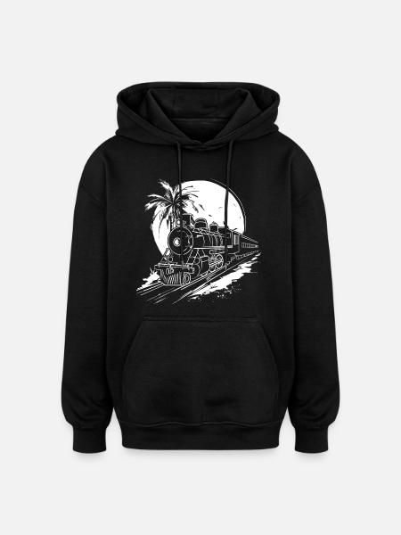 Railway Graphic - Oversized Unisex Hoodie - black