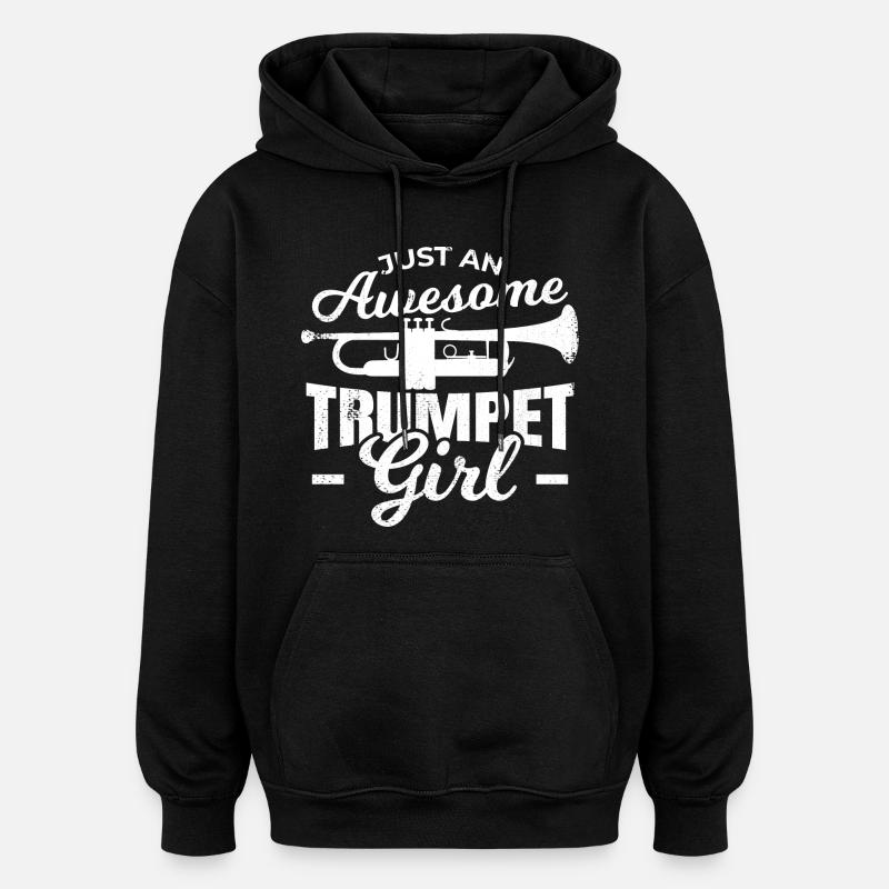 Trompeten Mädchen - Oversized Unisex Hoodie - Schwarz