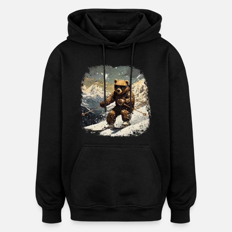 Ski d’ours - Sweat à capuche oversize unisexe - noir