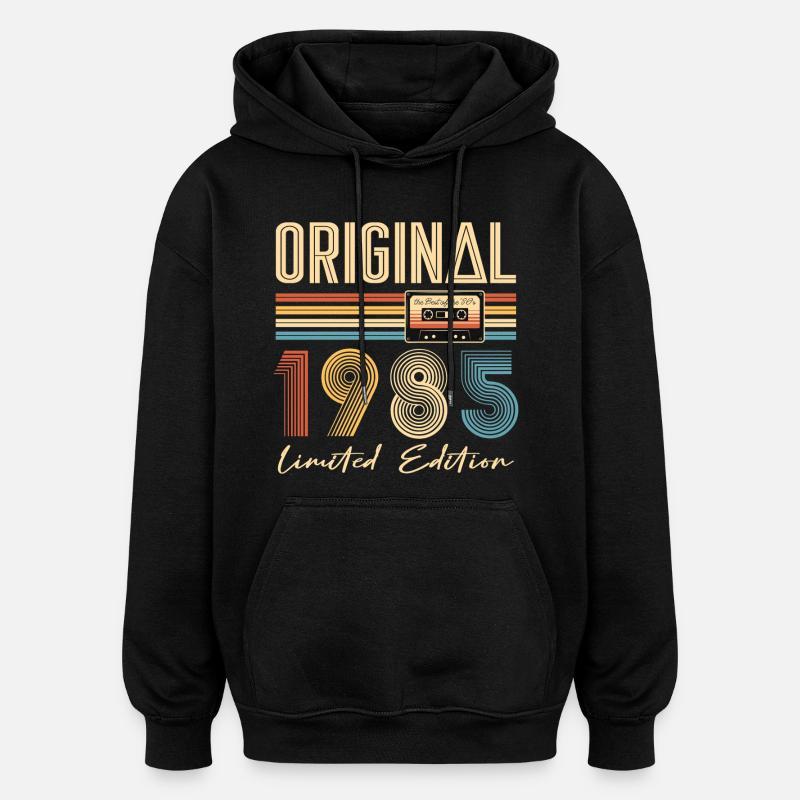 40-årsdag 1985 40 år gammel gave - Oversized unisex-hettegenser - svart