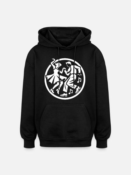Rock 'n' Roll Silhouette Design - Oversized Unisex Hoodie - black