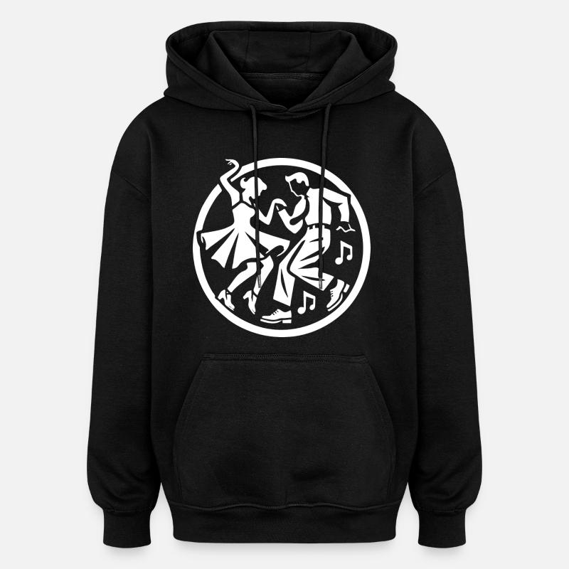 Rock 'n' Roll Silhouette Design - Oversized Unisex Hoodie - black