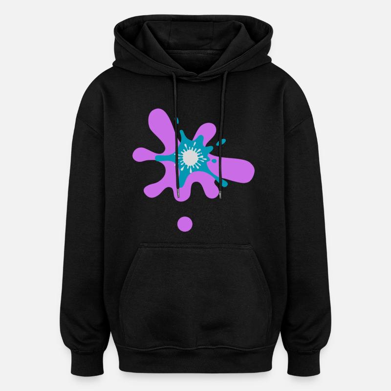 Impression d'éclaboussures de peinture abstraite - Sweat à capuche oversize unisexe - noir