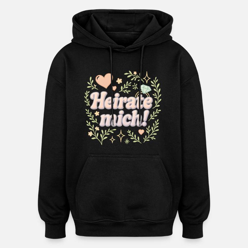 heirate mich / statement design - Oversized Unisex Hoodie - Schwarz
