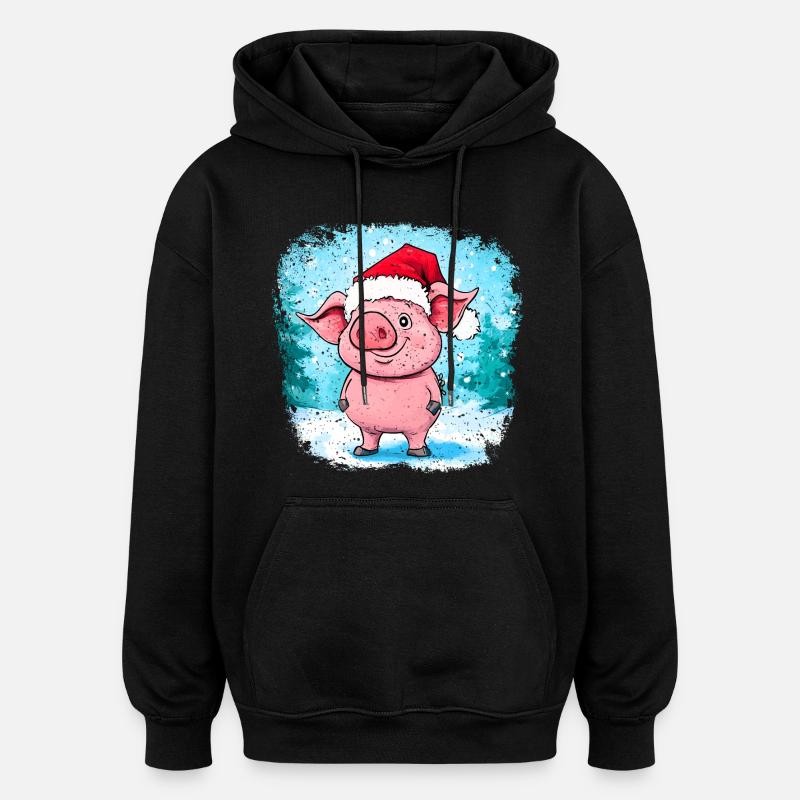 Noël cochon - Sweat à capuche oversize unisexe - noir