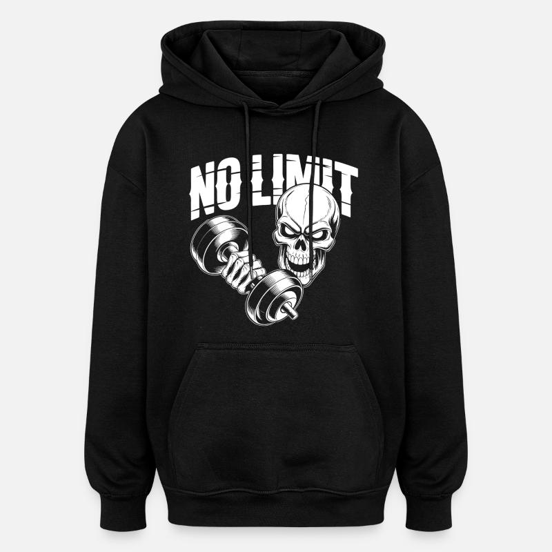 Skull Workout - Oversized Unisex Hoodie - Schwarz