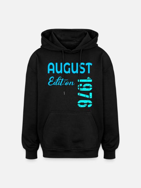 August 1976 - 50th birthday - Oversized Unisex Hoodie - black