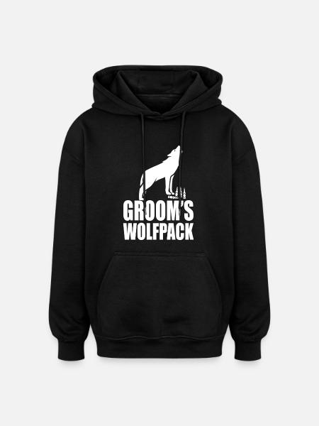 Groom's Wolfpack - Oversized Unisex Hoodie - black