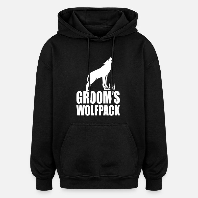 Groom's Wolfpack - Oversized Unisex Hoodie - black