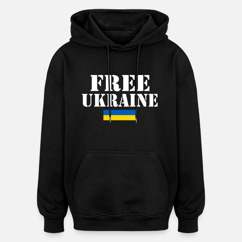 Free ukraine - Sweat à capuche oversize unisexe - noir
