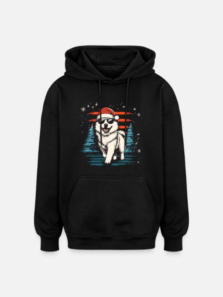 Cool Samoyède de Noël - Sweat à capuche oversize unisexe - noir