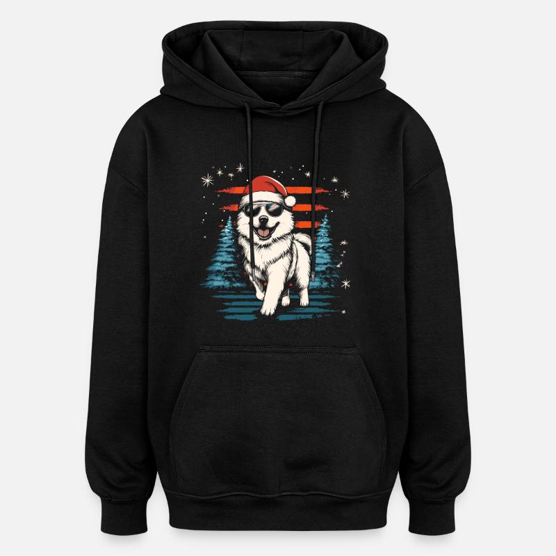 Cool Samoyède de Noël - Sweat à capuche oversize unisexe - noir