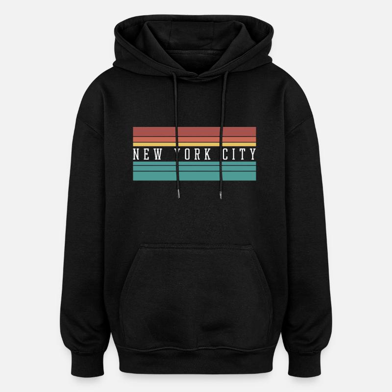NYC : Cadeau et souvenir parfaits - Sweat à capuche oversize unisexe - noir