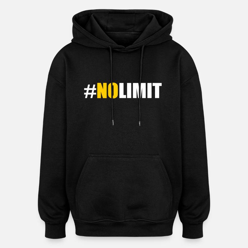 No limit - Sweat à capuche oversize unisexe - noir