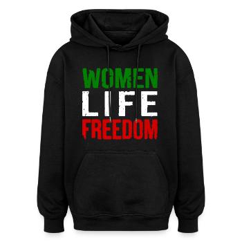 Women life freedom iran - Oversized Unisex Hoodie - black - Front - Noah (186cm)