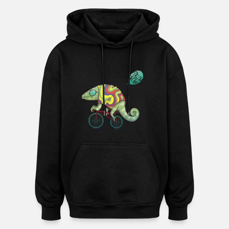 Fast lizard - Oversized Unisex Hoodie - black