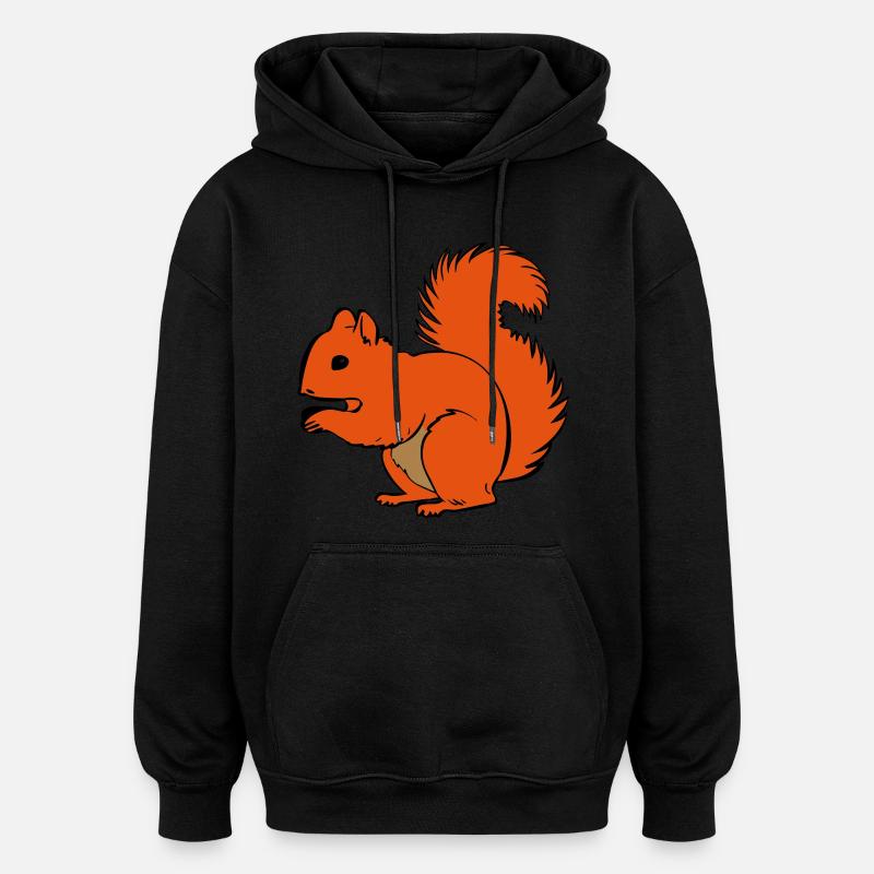 Eichhörnchen - Oversized Unisex Hoodie - Schwarz