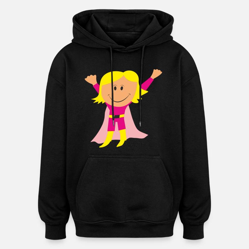 fille - Sweat à capuche oversize unisexe - noir