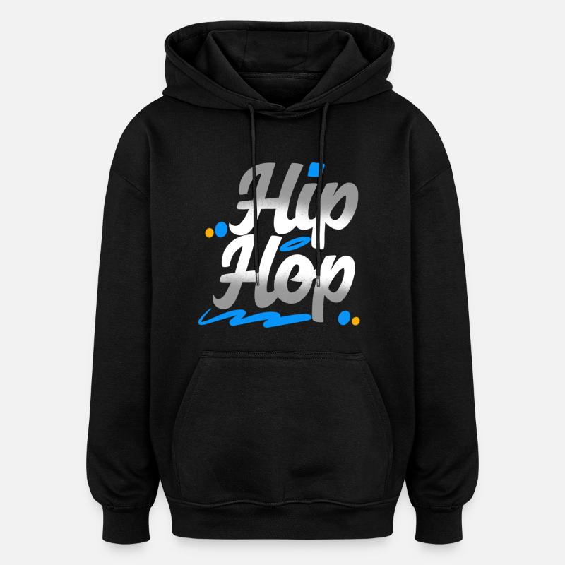 Hip hop - Sweat à capuche oversize unisexe - noir