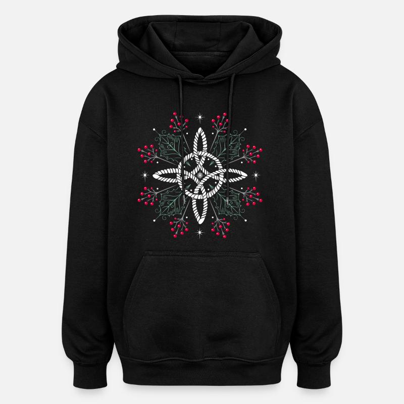 Nœud de sorcière Ilex Holly - Sweat à capuche oversize unisexe - noir