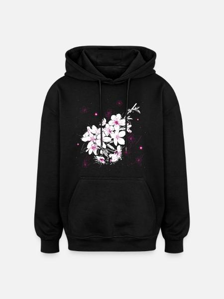 Cherry Blossom Sakura Spring - Oversized Unisex Hoodie - black