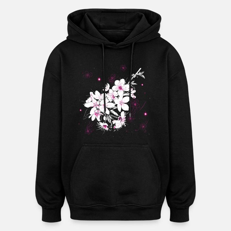 Cherry Blossom Sakura Spring - Oversized Unisex Hoodie - black
