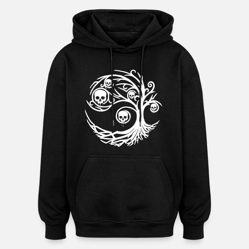 Tree with skulls - Oversized Unisex Hoodie - black