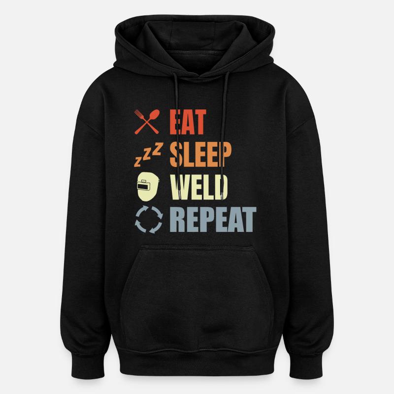 Schweißer Zeitplan - Oversized Unisex Hoodie - Schwarz