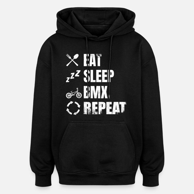 Horaire BMX - Sweat à capuche oversize unisexe - noir
