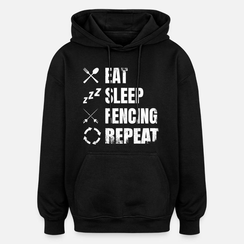 Routine quotidienne de l’escrime - Sweat à capuche oversize unisexe - noir