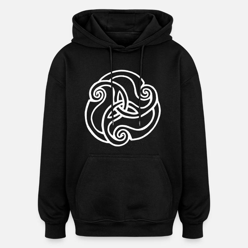 Weiße Blüte mit drei Blütenblättern - Oversized Unisex Hoodie - Schwarz