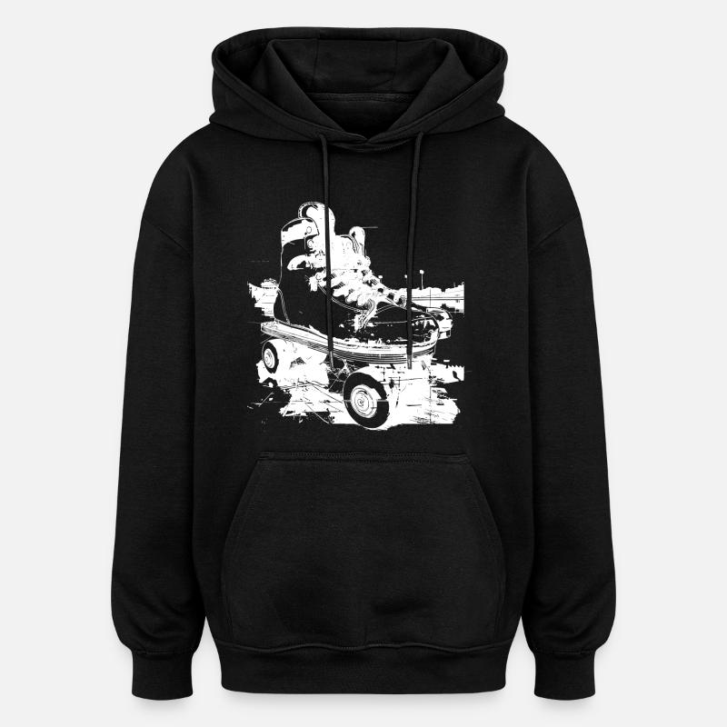 Rollerskates Grafik - Oversized Unisex Hoodie - Schwarz