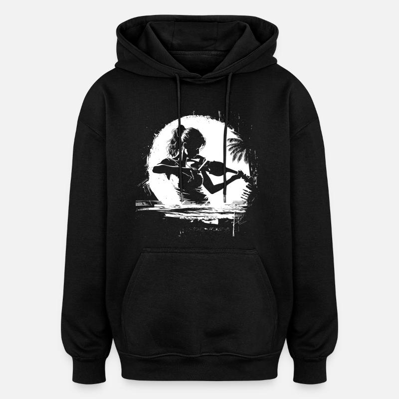 Violoniste - Sweat à capuche oversize unisexe - noir