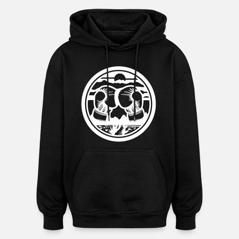 Croquis de boxe - Sweat à capuche oversize unisexe - noir