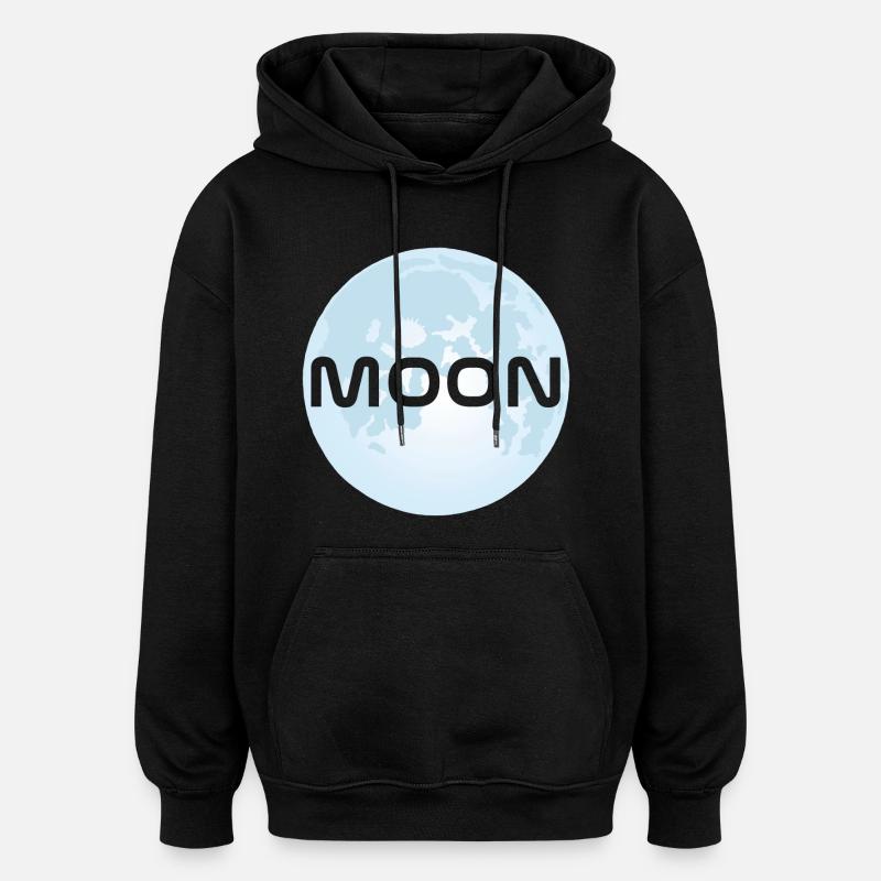 La lune - Sweat à capuche oversize unisexe - noir