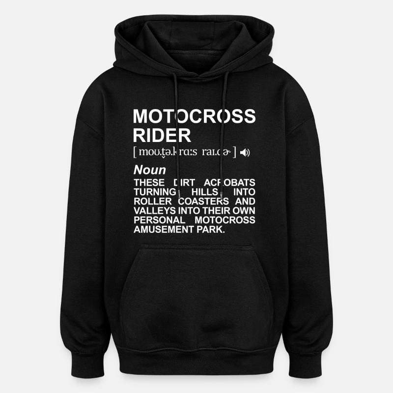 Définition du pilote de motocross - Sweat à capuche oversize unisexe - noir