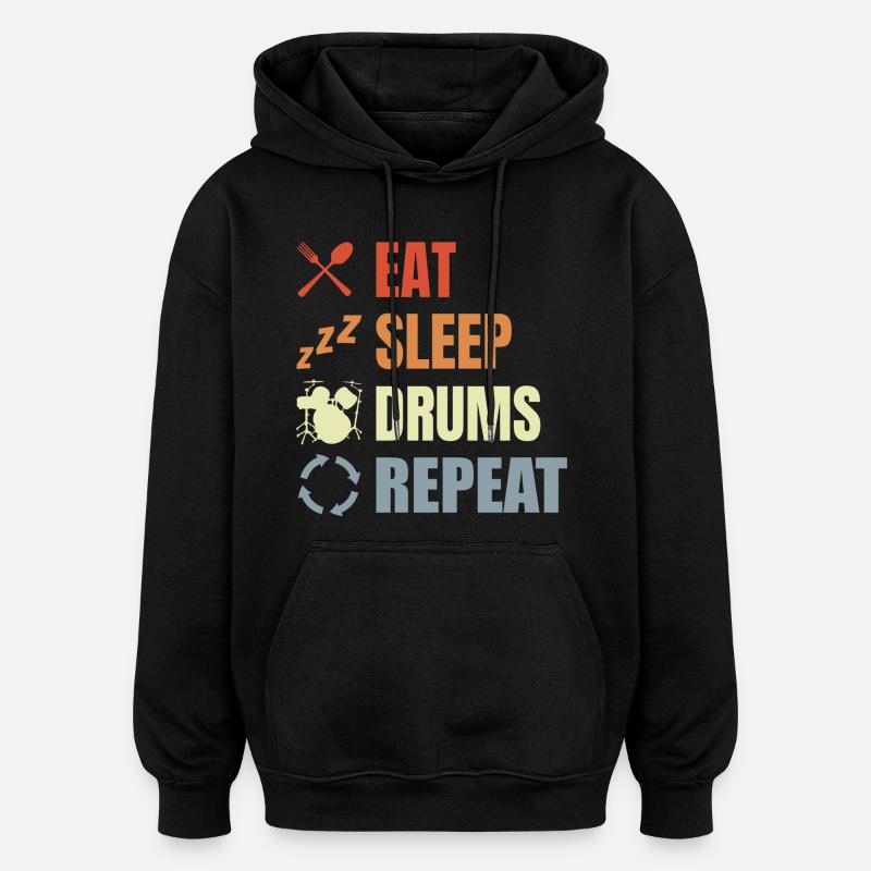 Drum Routine - Oversized Unisex Hoodie - black