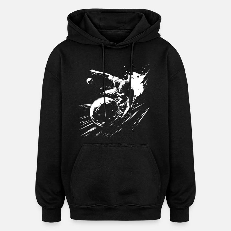 Graphiques de bowling - Sweat à capuche oversize unisexe - noir